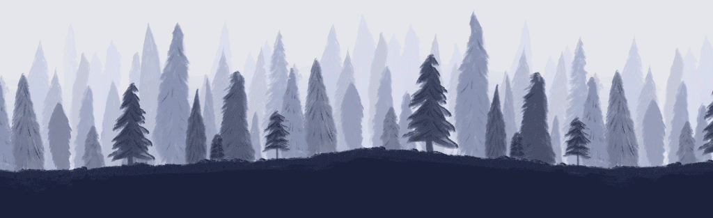 Trees, forest, illustration