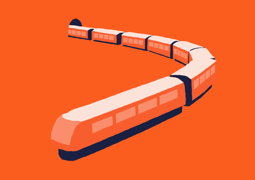 Train, transport, illustration, travel, tunnel